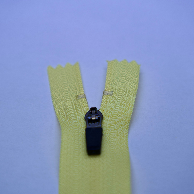 Transparent square top stop nylon zipper