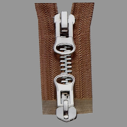 8# metal nickel white double-tail zipper